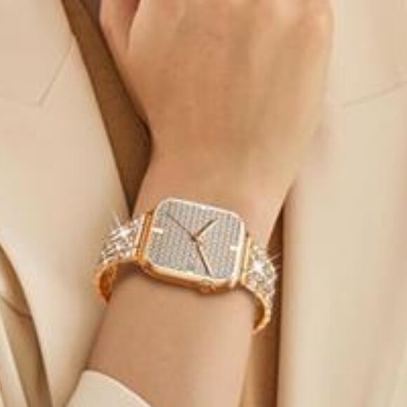 NEW Rose Gold Diamond Rhinestone Apple Watch Band main image 4